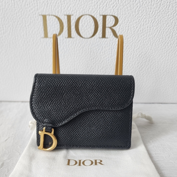 Auth Dior Saddle Black Trifold Wallet - Picture 2 of 12